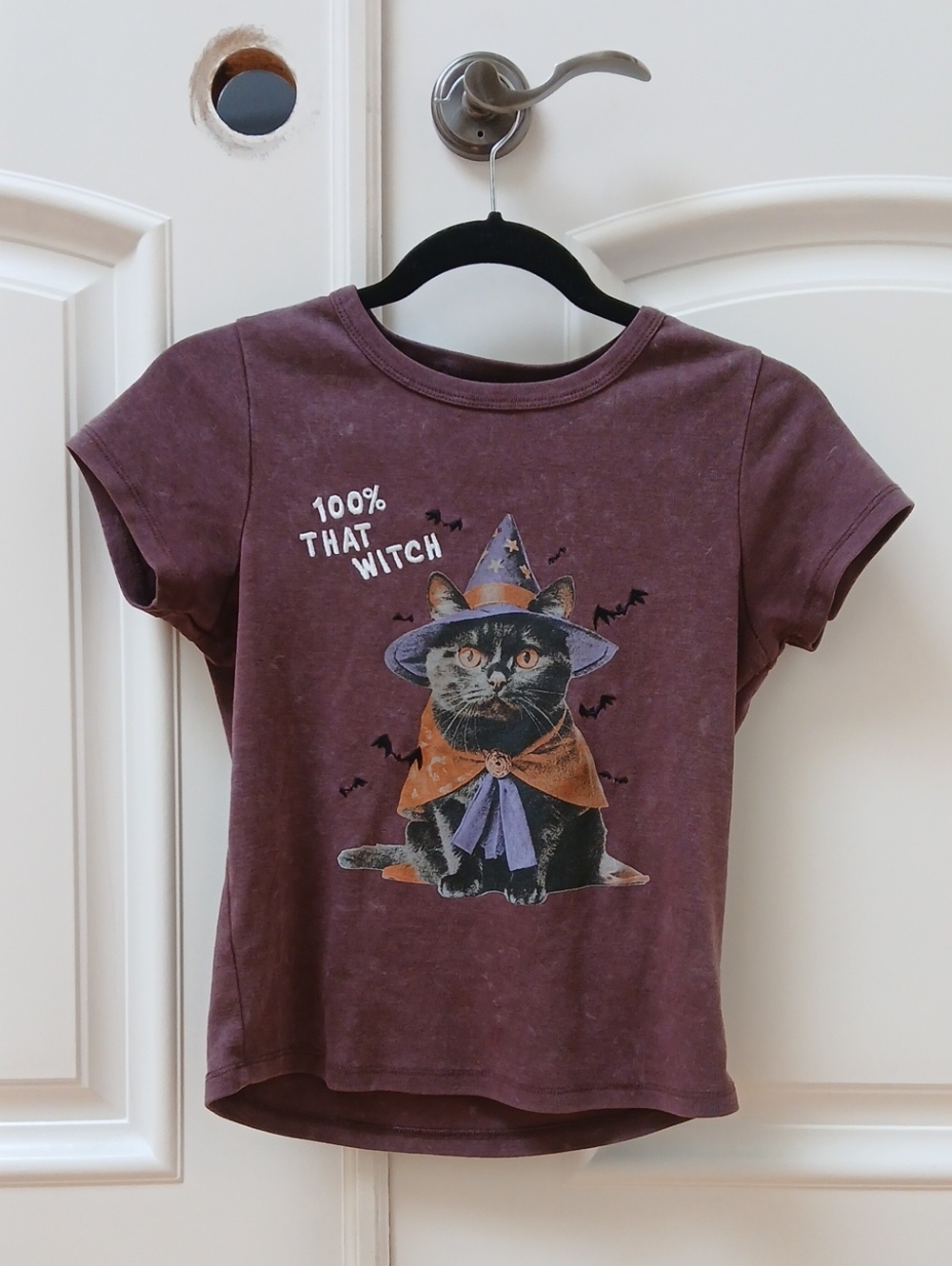 Purple Cat Witch Graphic Tee